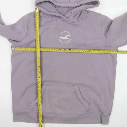 Hollister Women Lavender Hoodie L Pullover Cotton Blend Casual