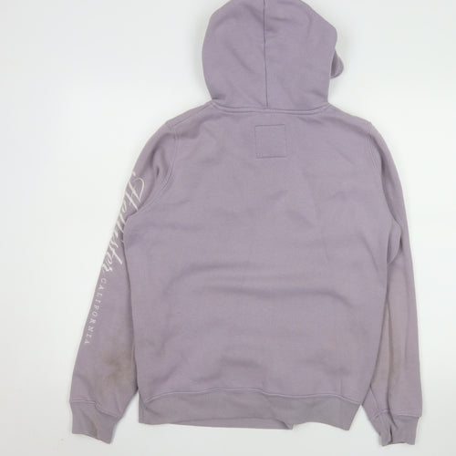 Hollister Women Lavender Hoodie L Pullover Cotton Blend Casual