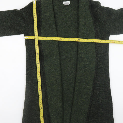 Kenar Women's Green Open Front Long Sleeve Wool Blend Cardigan Size S