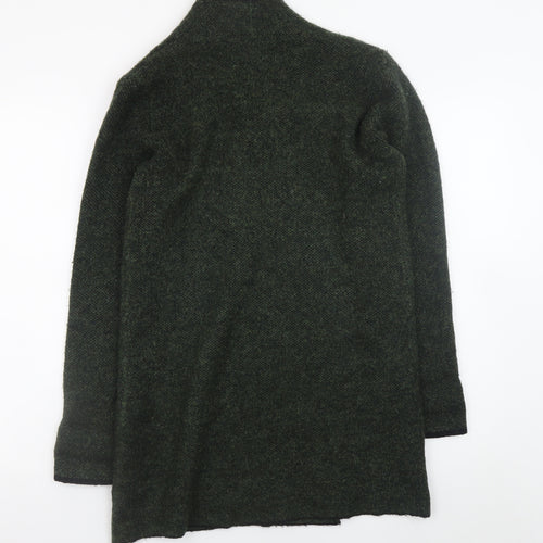 Kenar Women's Green Open Front Long Sleeve Wool Blend Cardigan Size S