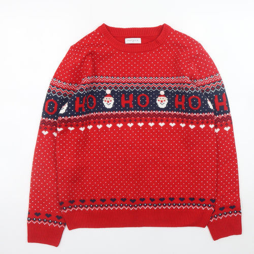 Papaya Men's Red Christmas Santa Jumper Medium Pullover Knit Sweater