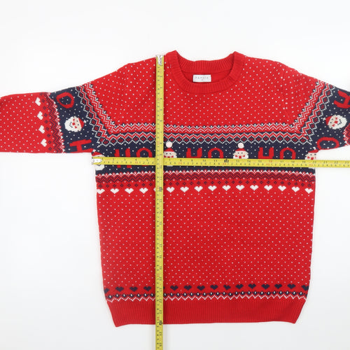 Papaya Men's Red Christmas Santa Jumper Medium Pullover Knit Sweater