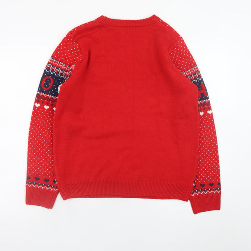 Papaya Men's Red Christmas Santa Jumper Medium Pullover Knit Sweater