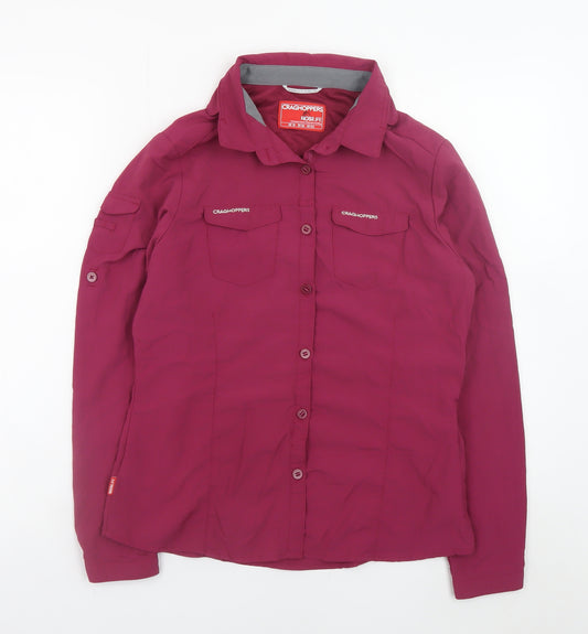 Craghoppers Womens Purple Lightweight Button-Up Travel Shirt UK 10