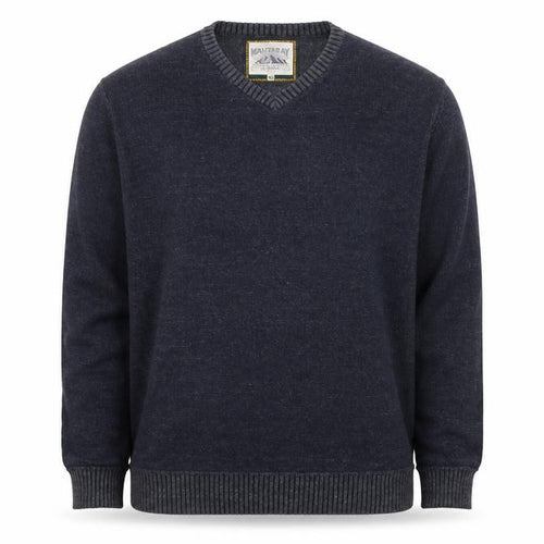 Mantaray Men's Blue V-Neck Cotton Jumper XL Casual Knitwear