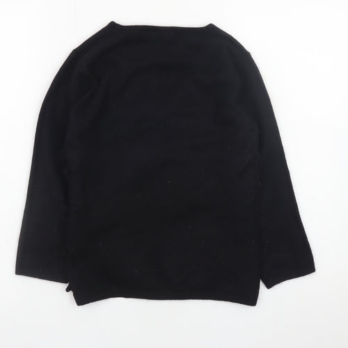 Monsoon Women’s Black Angora V-Neck 3/4 Sleeve Pullover Jumper Size 8