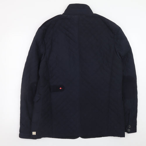 Saint Jude Men's Blue Quilted Mid-Length Jacket XL Polyester
