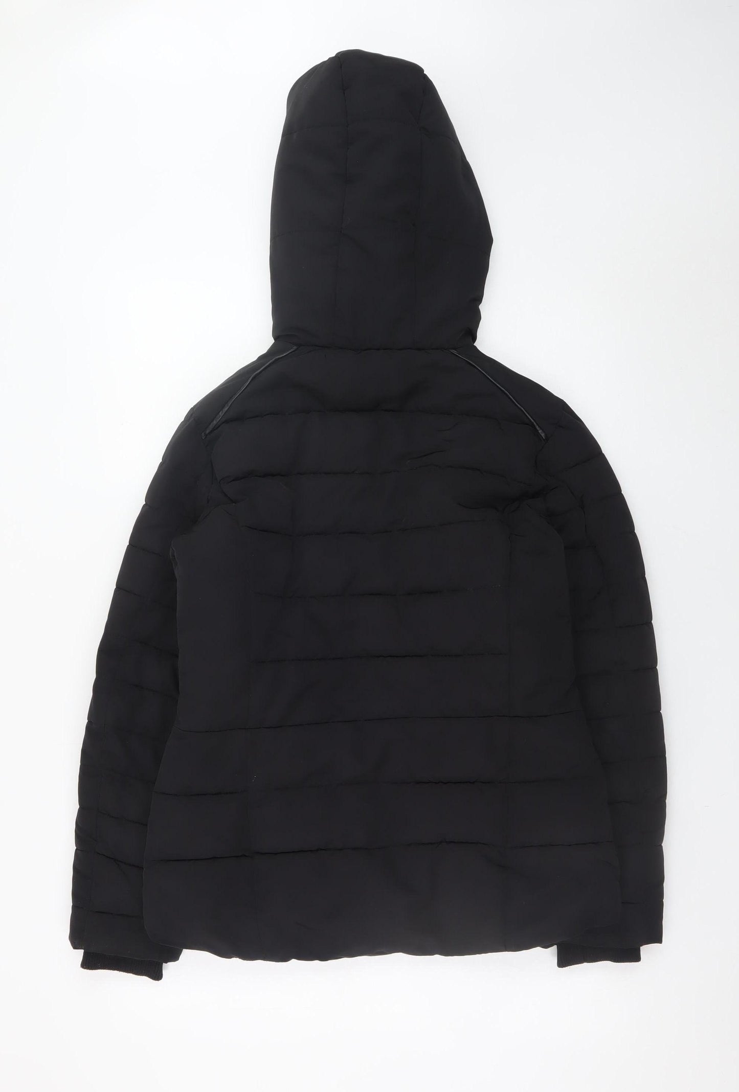 Miss Selfridge Women’s Black Hooded Puffer Jacket Size 8
