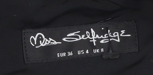 Miss Selfridge Women’s Black Hooded Puffer Jacket Size 8
