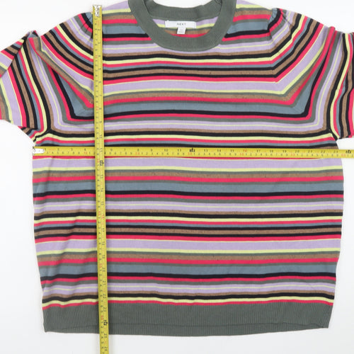 Next Women's Multicoloured Striped Crew Neck Pullover Jumper XL