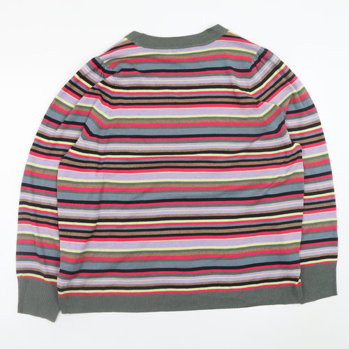 Next Women's Multicoloured Striped Crew Neck Pullover Jumper XL