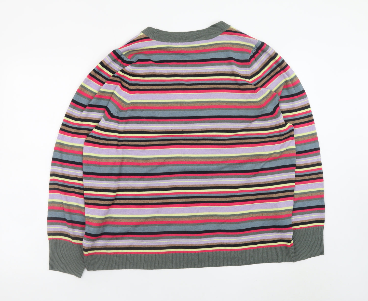 Next Women's Multicoloured Striped Crew Neck Pullover Jumper XL