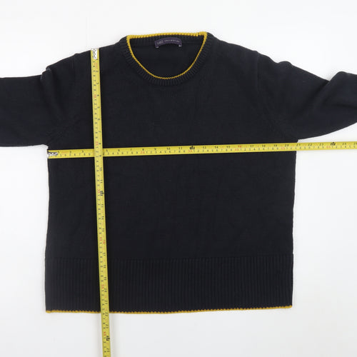 Marks and Spencer Women's Black Crew Neck Knit Bow Jumper Size L