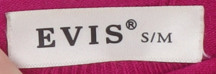 EVIS Womens Pink Long Sleeve Crew Neck Knit Jumper S