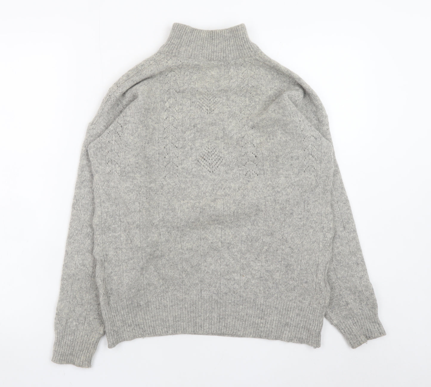 Stillishant Womens Grey High Neck Angora Wool Jumper Size 12-14
