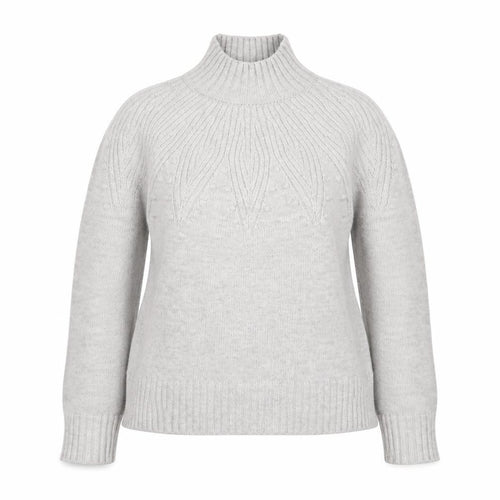 Marks and Spencer Women’s Grey High Neck Cable Knit Jumper Size S
