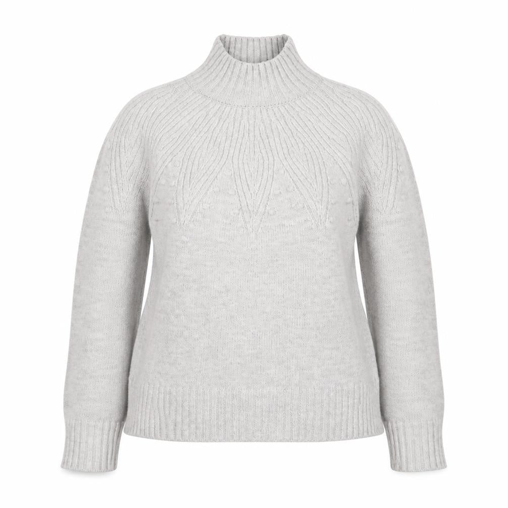 Marks and Spencer Women’s Grey High Neck Cable Knit Jumper Size S