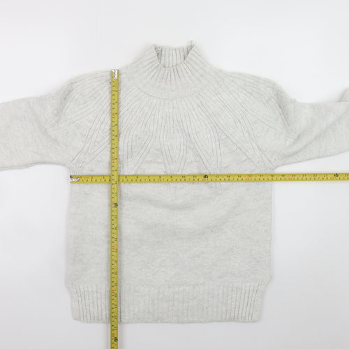 Marks and Spencer Women’s Grey High Neck Cable Knit Jumper Size S