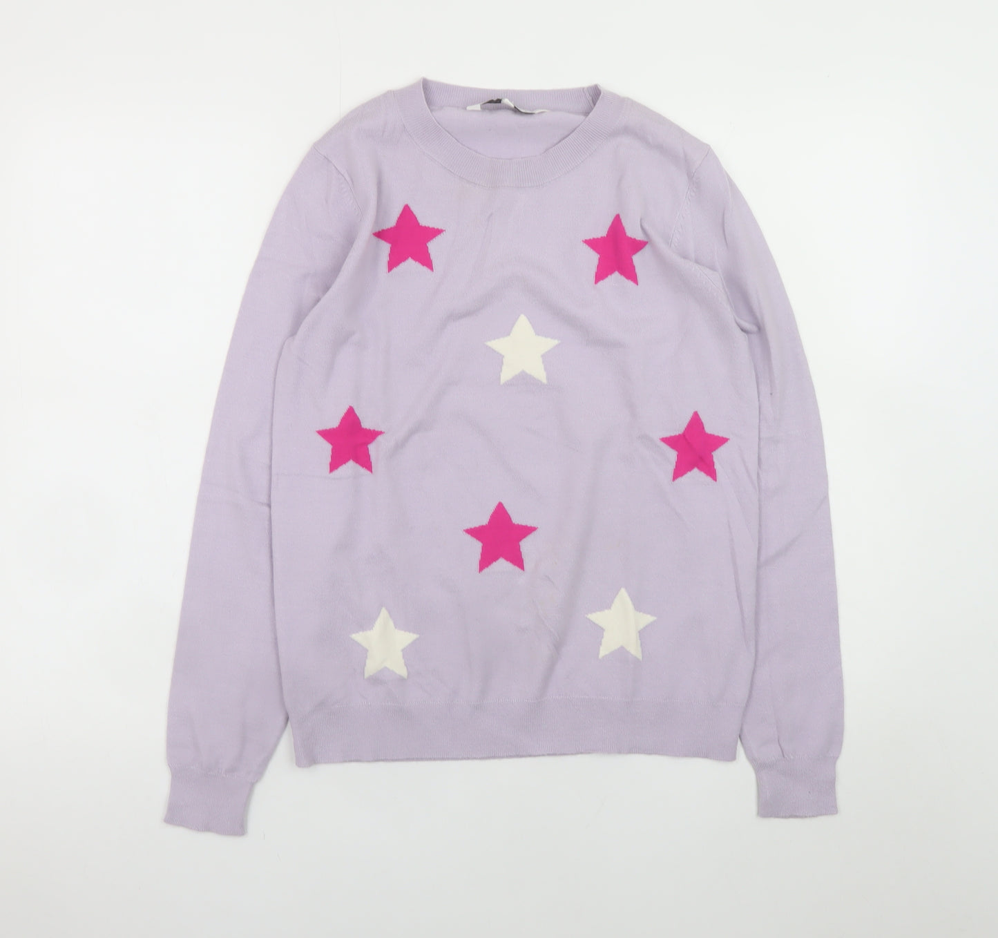 Amara Reya Women's Purple Star Knit Pullover Jumper M