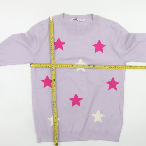 Amara Reya Women's Purple Star Knit Pullover Jumper M