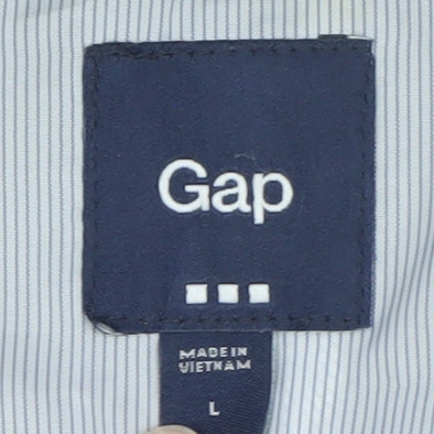 Gap Women's Grey Cotton Trench Coat L Belted Mid-Length Classic