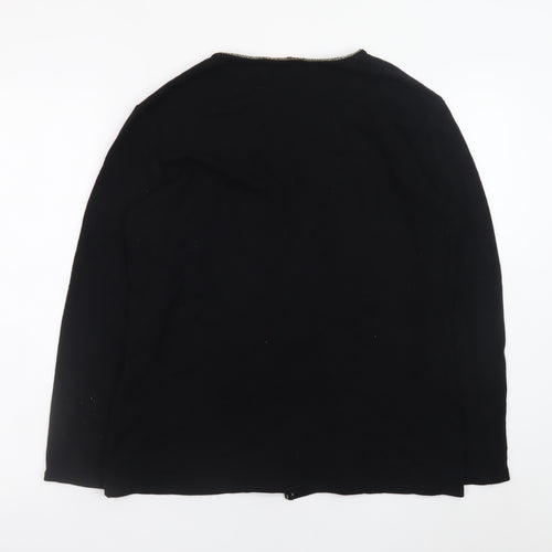 Bonmarché Women's Black V-Neck Button Cardigan S