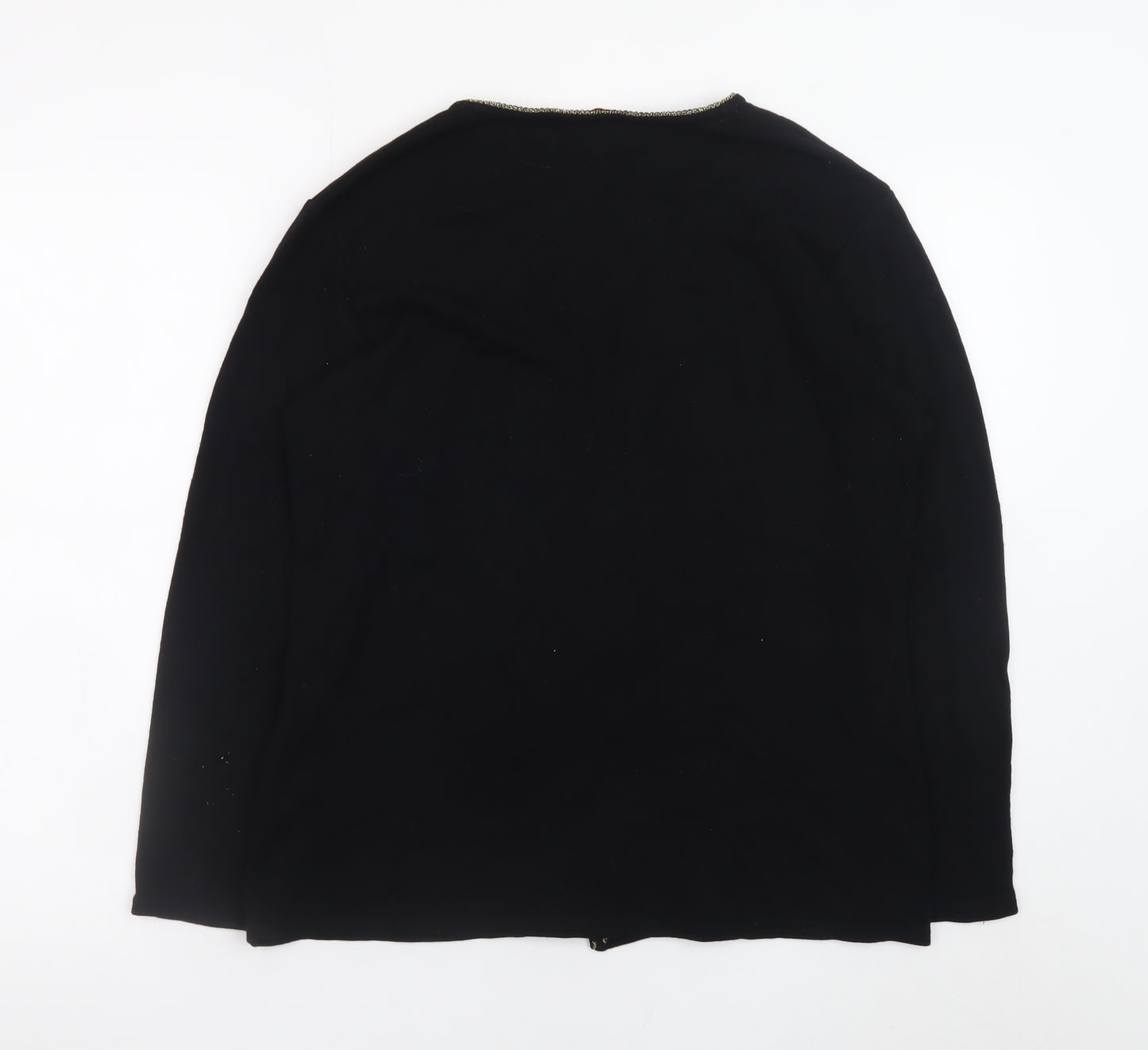 Bonmarché Women's Black V-Neck Button Cardigan S