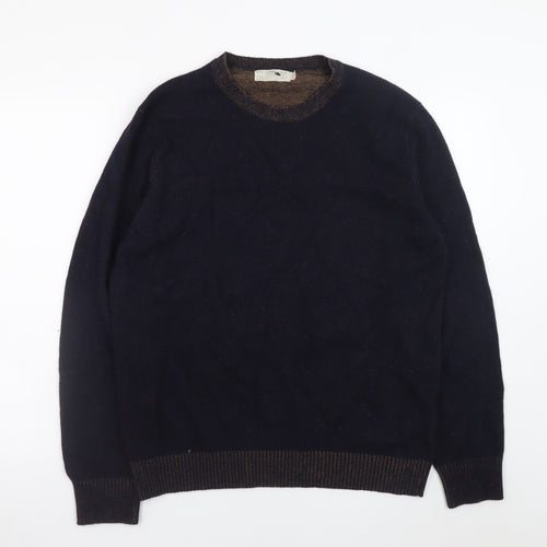 500/Denim Maison Crescent Men's Black Lambswool Blend XL Crew Jumper