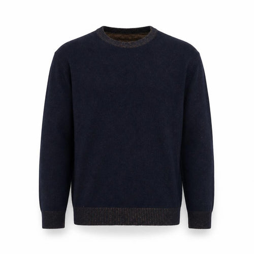 500/Denim Maison Crescent Men's Black Lambswool Blend XL Crew Jumper