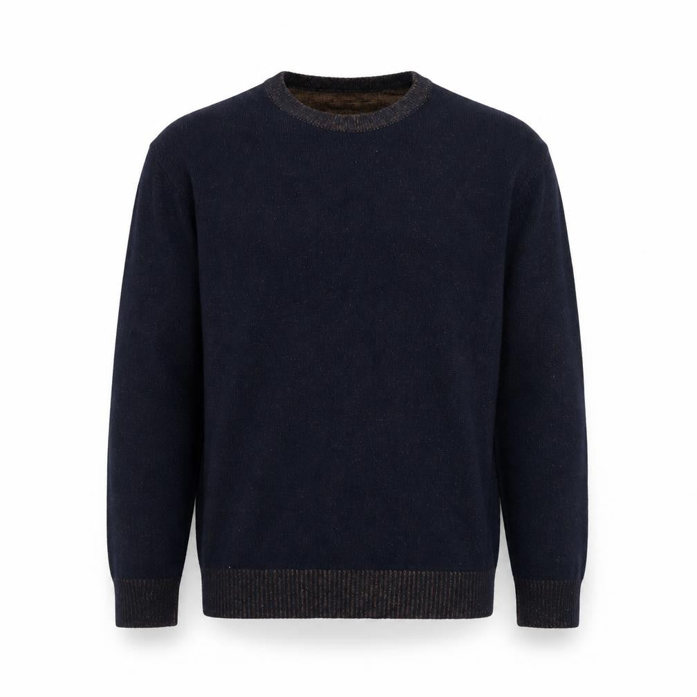 500/Denim Maison Crescent Men's Black Lambswool Blend XL Crew Jumper