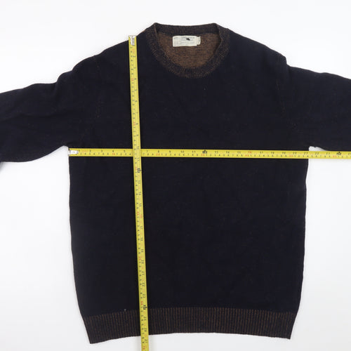 500/Denim Maison Crescent Men's Black Lambswool Blend XL Crew Jumper