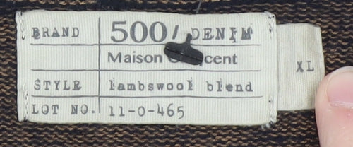 500/Denim Maison Crescent Men's Black Lambswool Blend XL Crew Jumper
