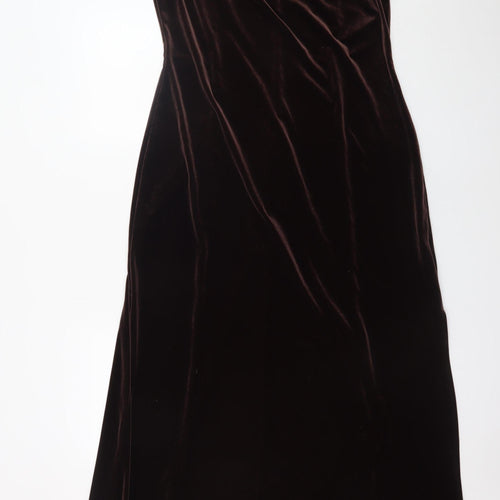 Ariella London Women Brown Velvet Off Shoulder Bodycon Dress UK 16