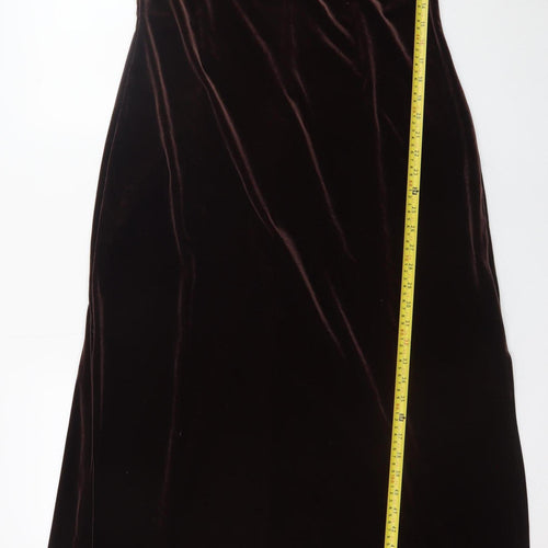 Ariella London Women Brown Velvet Off Shoulder Bodycon Dress UK 16