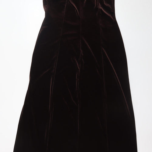 Ariella London Women Brown Velvet Off Shoulder Bodycon Dress UK 16