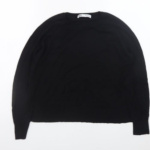 ZARA Womens Black Medium Pullover Knit Jumper