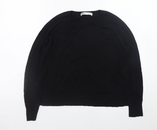 ZARA Womens Black Medium Pullover Knit Jumper