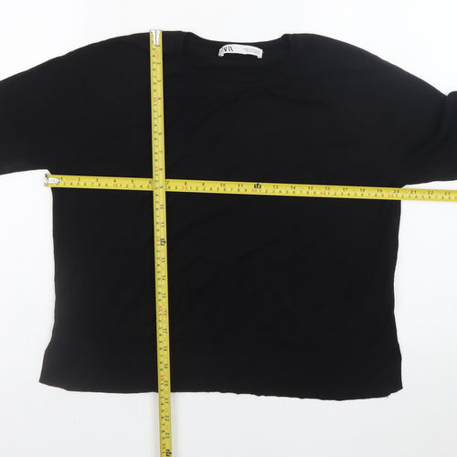 ZARA Womens Black Medium Pullover Knit Jumper