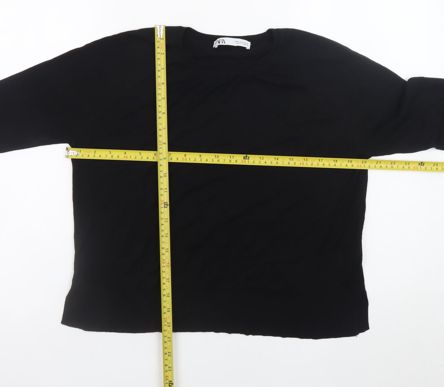 ZARA Womens Black Medium Pullover Knit Jumper