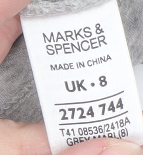 Marks and Spencer Womens Grey 3/4 Sleeve Tunic Blouse UK 8