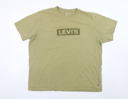 Levi's Men's Green XL Relaxed Fit Logo Cotton T-Shirt