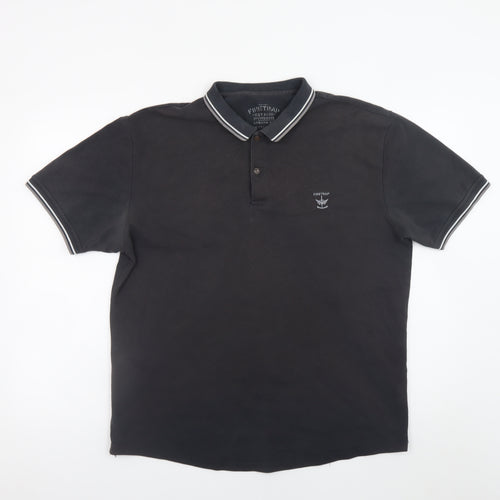 Firetrap Men's Black Short Sleeve Polo Shirt Size 2XL Cotton