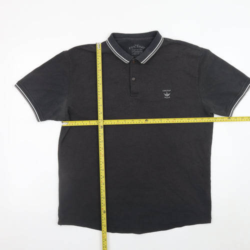 Firetrap Men's Black Short Sleeve Polo Shirt Size 2XL Cotton