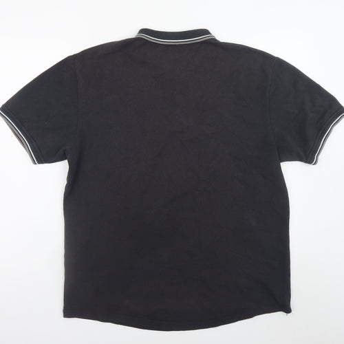 Firetrap Men's Black Short Sleeve Polo Shirt Size 2XL Cotton