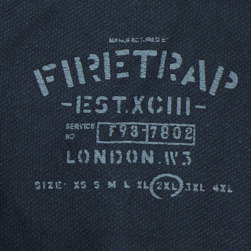 Firetrap Men's Black Short Sleeve Polo Shirt Size 2XL Cotton