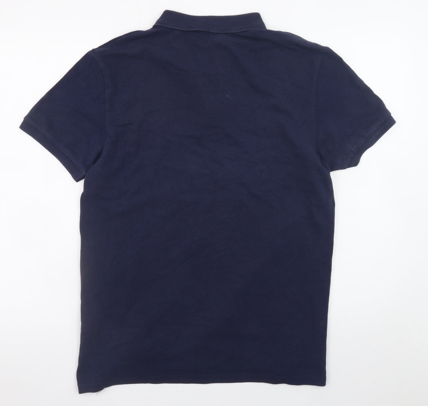 Next Men Blue Colourblock Cotton Polo Shirt L Regular Fit