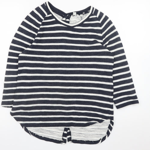 FatFace Womens Blue Striped 3/4 Sleeve Jersey T-Shirt Size 10
