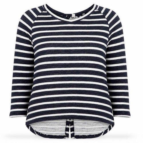 FatFace Womens Blue Striped 3/4 Sleeve Jersey T-Shirt Size 10