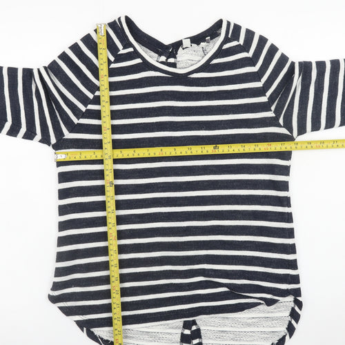 FatFace Womens Blue Striped 3/4 Sleeve Jersey T-Shirt Size 10