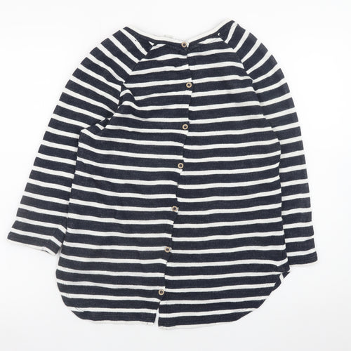 FatFace Womens Blue Striped 3/4 Sleeve Jersey T-Shirt Size 10